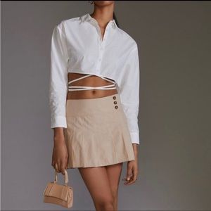 Anthropologie Khaki mini skirt